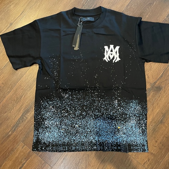 Amiri T-Shirt with Blue Speckled Design - Picture 1 of 3
